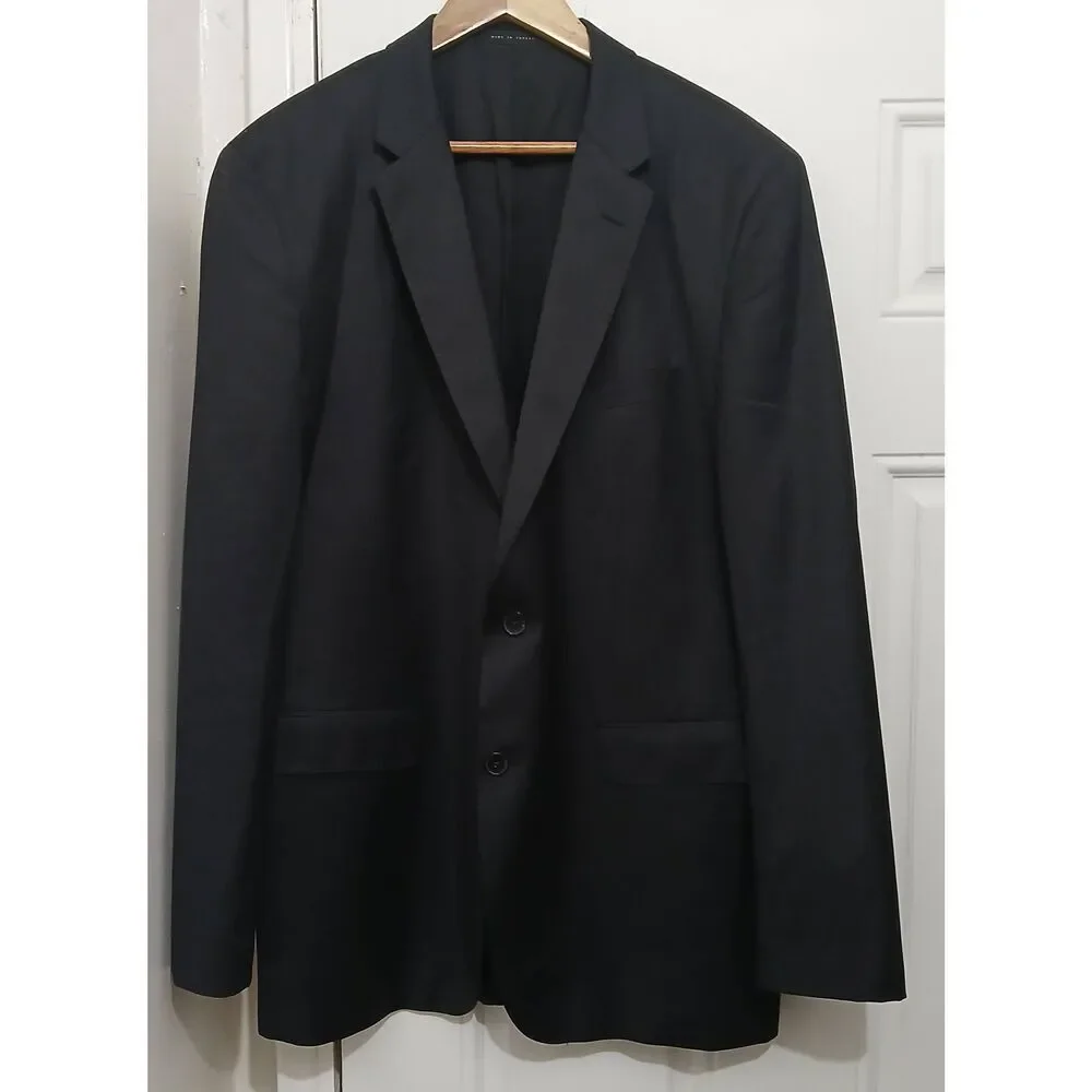 Hugo boss mens 42L blazer jacket super 100 virgin wool dark green